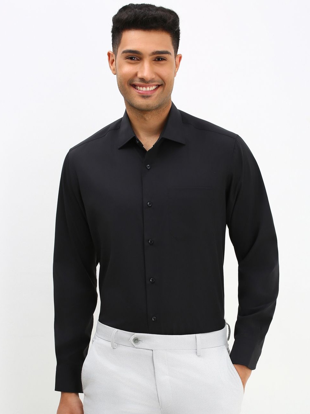 

Allen Solly Sport Men Solid Cotton Formal Shirt, Black