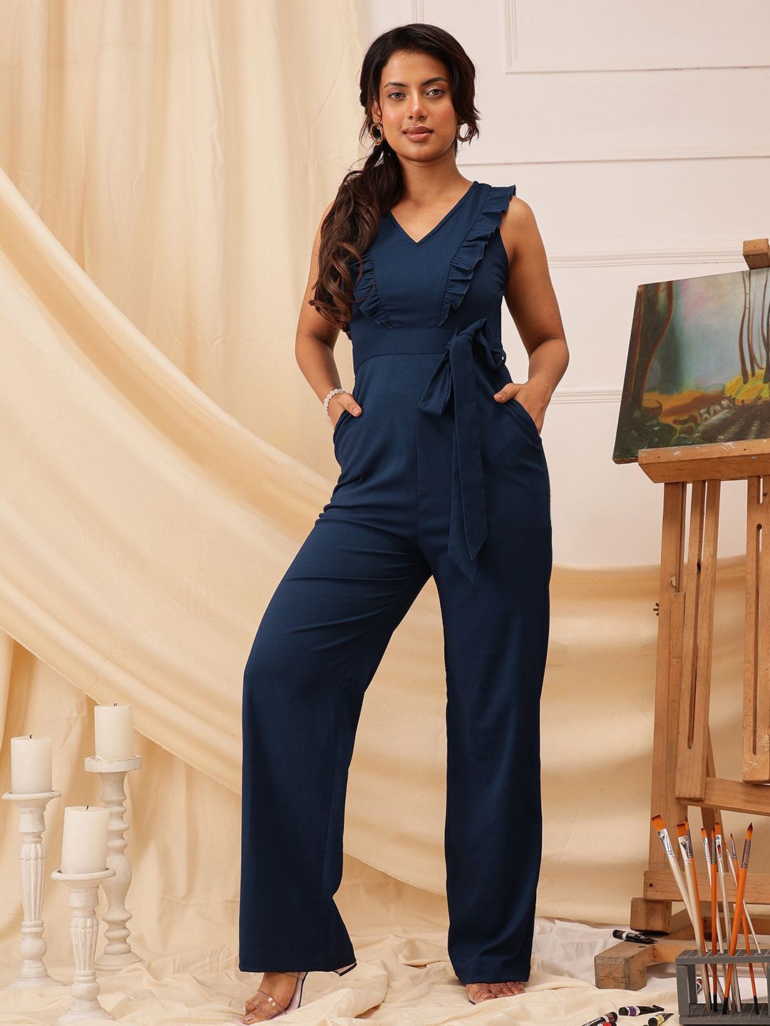 

QUIERO Women Basic Jumpsuit, Navy blue