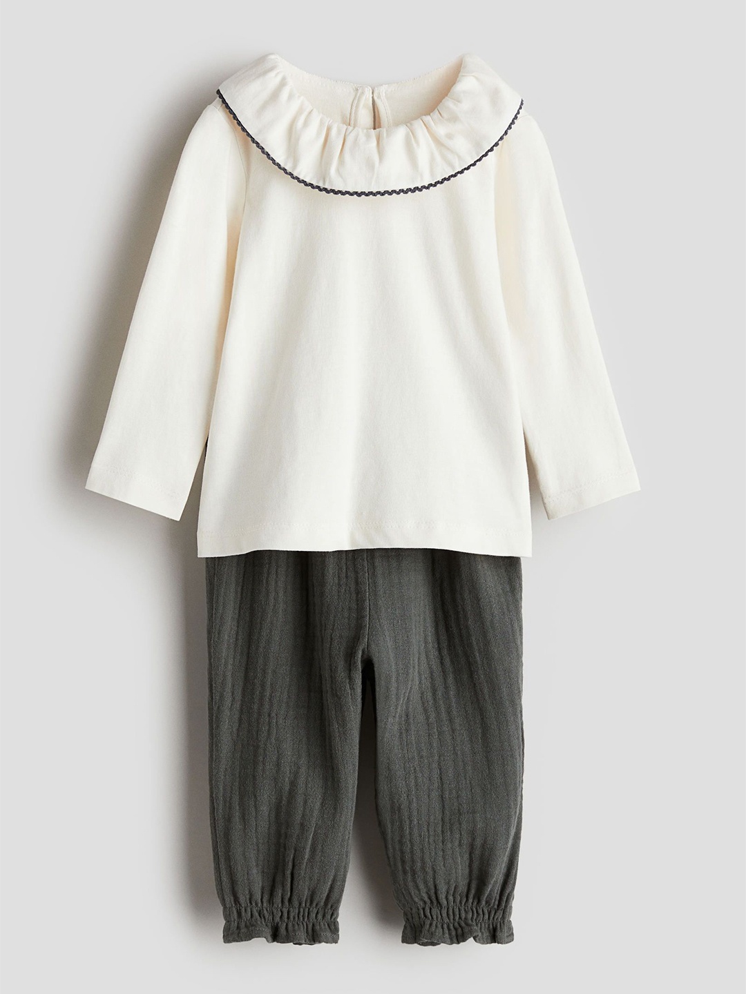 

H&M Girls 2-Piece Blouse & Trousers Set, Grey