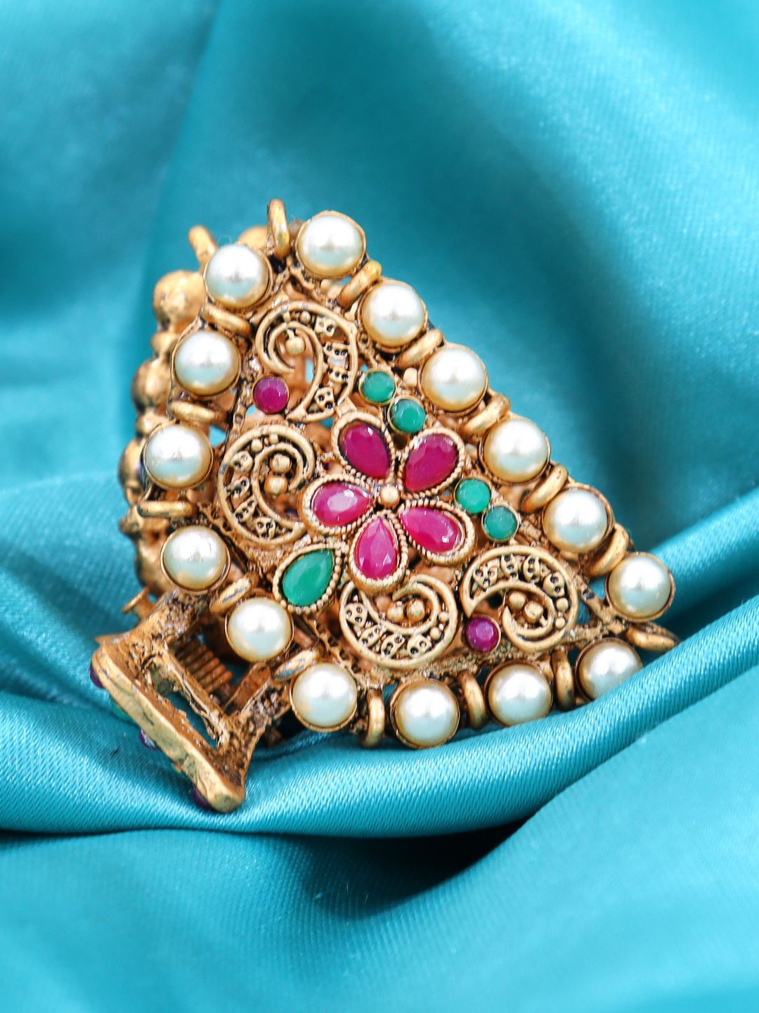 

KRENOZ Women Embellished Claw Clip, Yellow