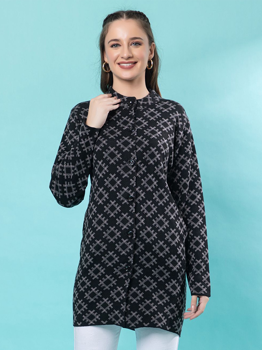 

Anouk Women Casual Printed Cardigan, Black