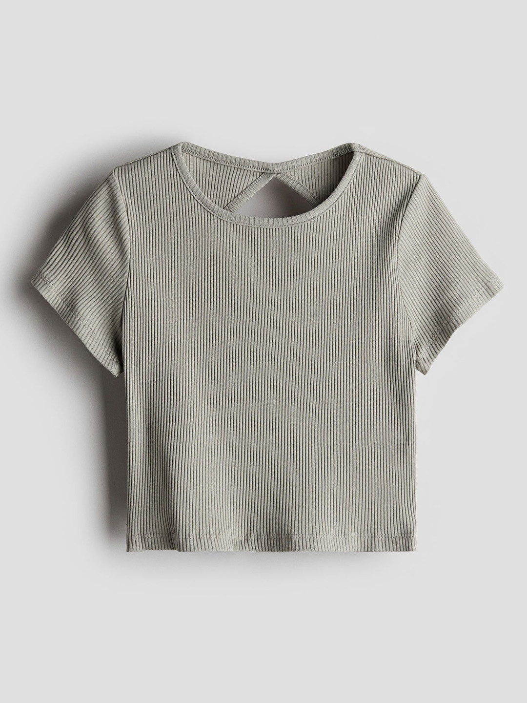 

H&M Girls Ribbed Tops, Green