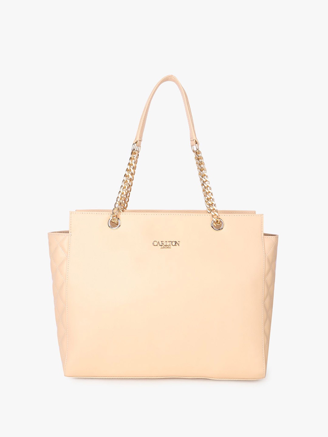 

Carlton London Women Beige Synthetic Leather Structured Handheld Bag