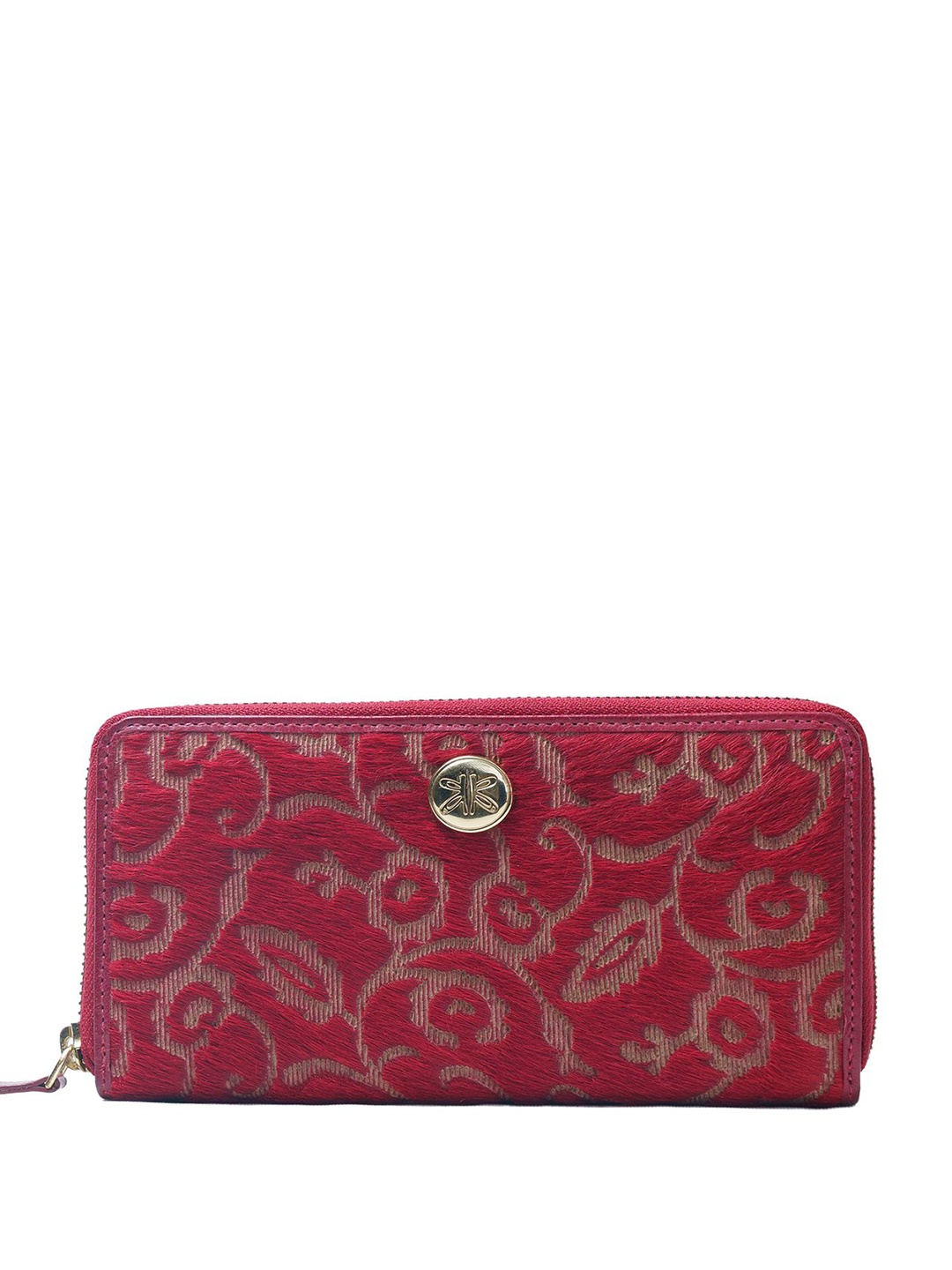 

RI2K LONDON Women Leather Zip Around Wallet, Red