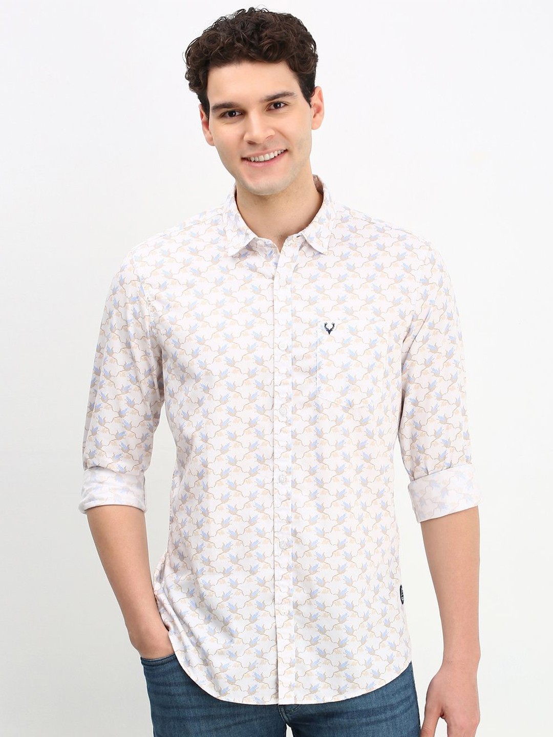 

Allen Solly Men Custom Floral Printed Cotton Casual Shirt, White