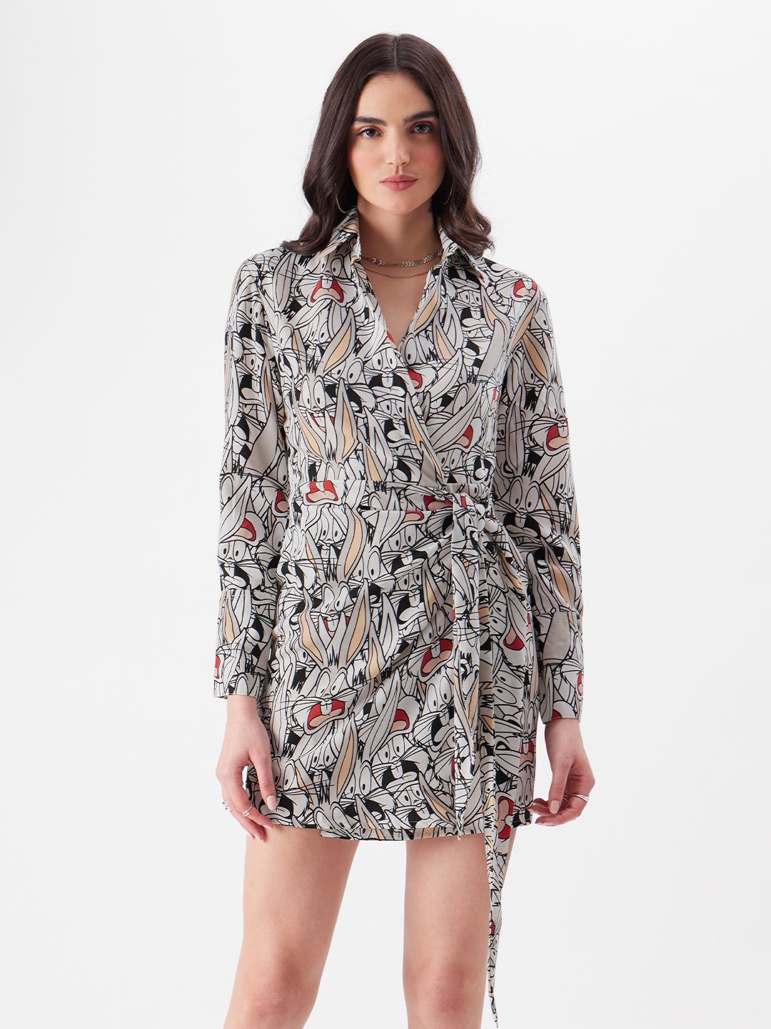 

The Souled Store Women Looney Tunes Printed Dress, Grey