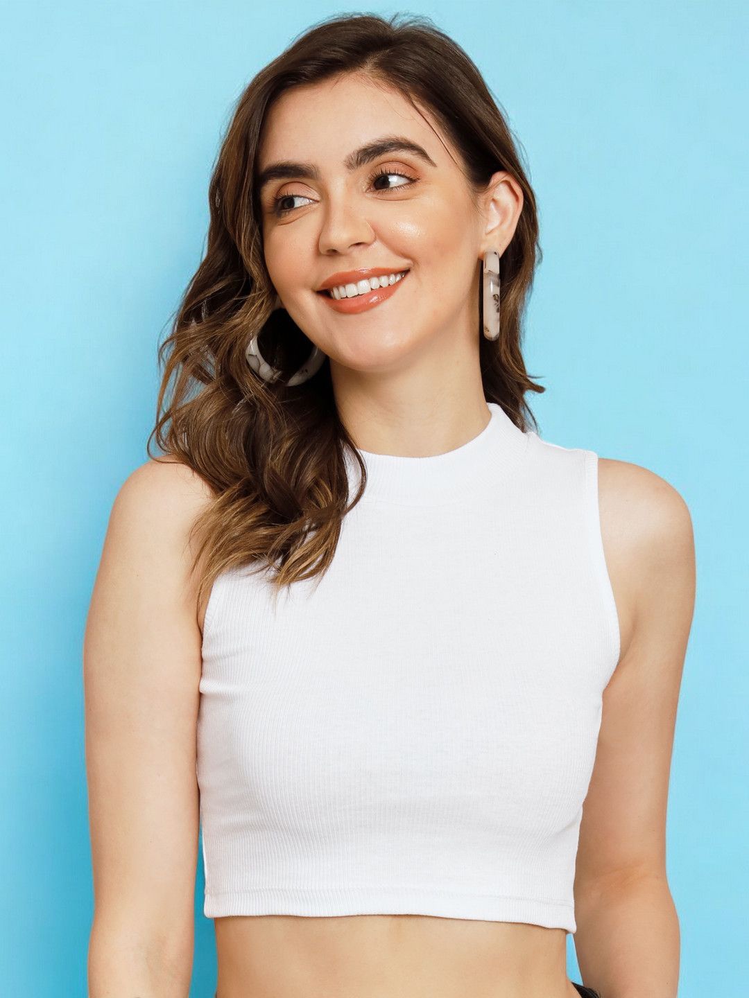 

The Roadster Lifestyle Co Sleeveless Crop Top, White