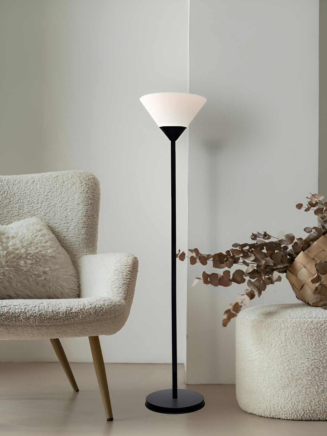 

Homesake Black & White Metal Acrylic Triangle Shaped Standing Floor Lamp