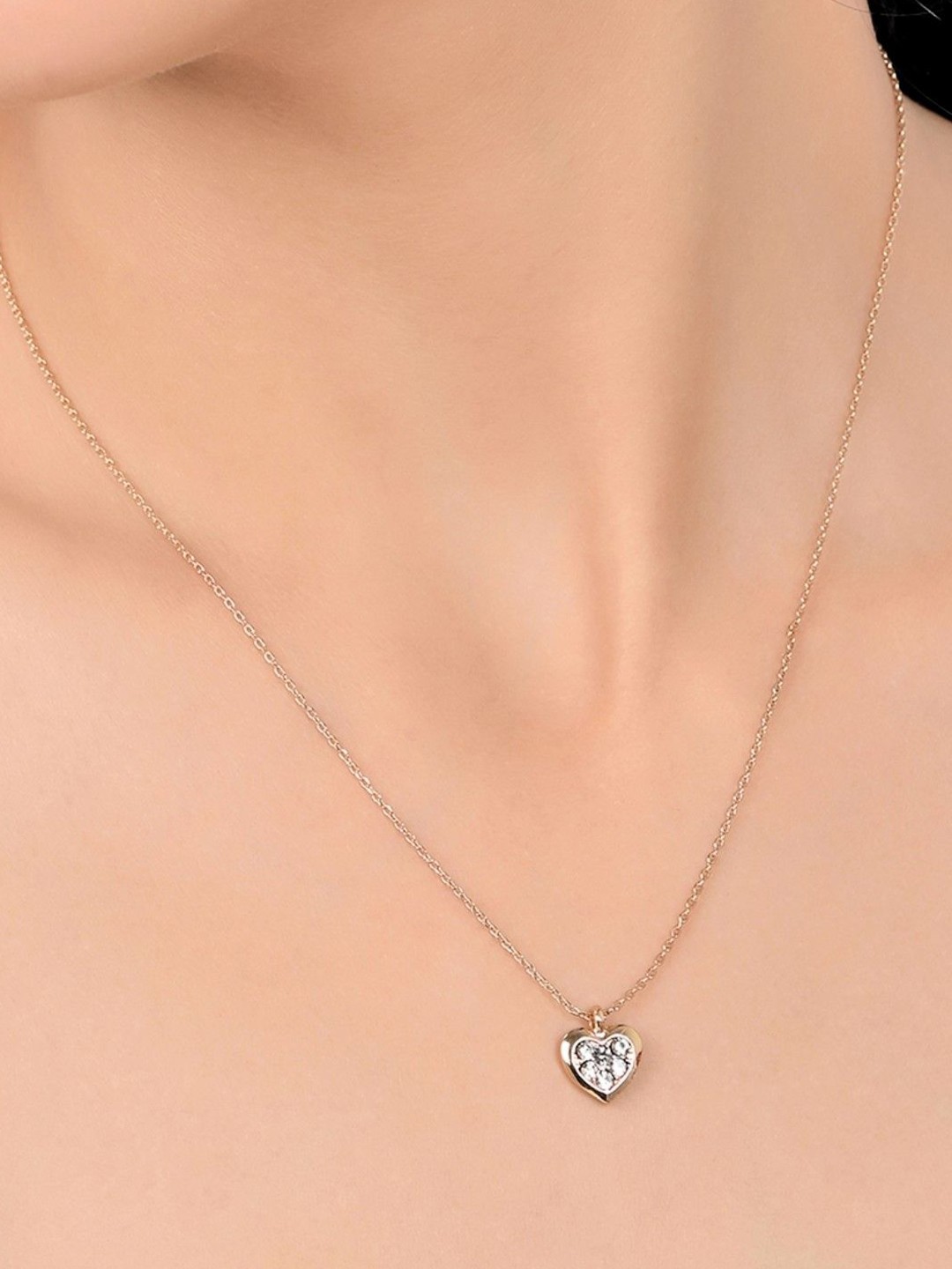 

ToniQ Gold-Plated Heart Charm Pendant With Chain
