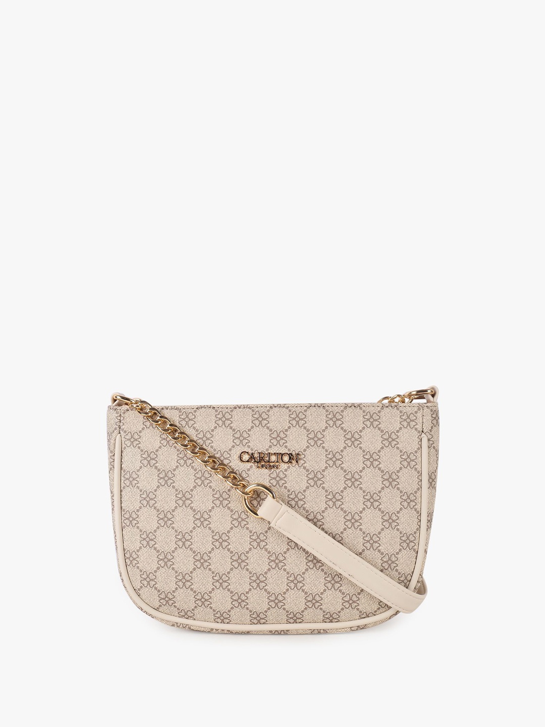 

Carlton London Women Non-Detachable Sling Strap Structured Sling Bag, Beige