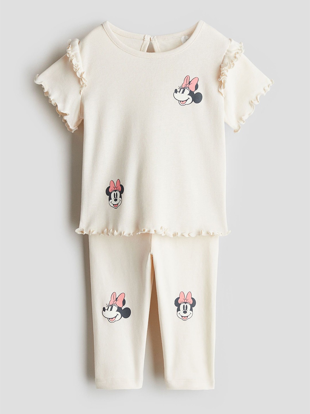 

H&M Girls 2-Piece Print-Petail Set, White