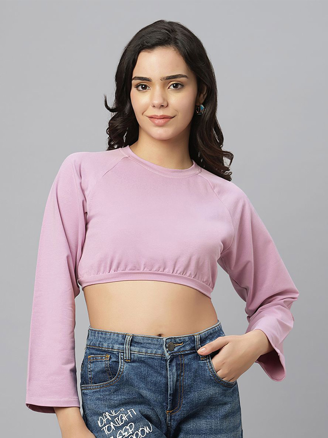 

Ashtag Women Styled Back Cotton Crop Top, Violet