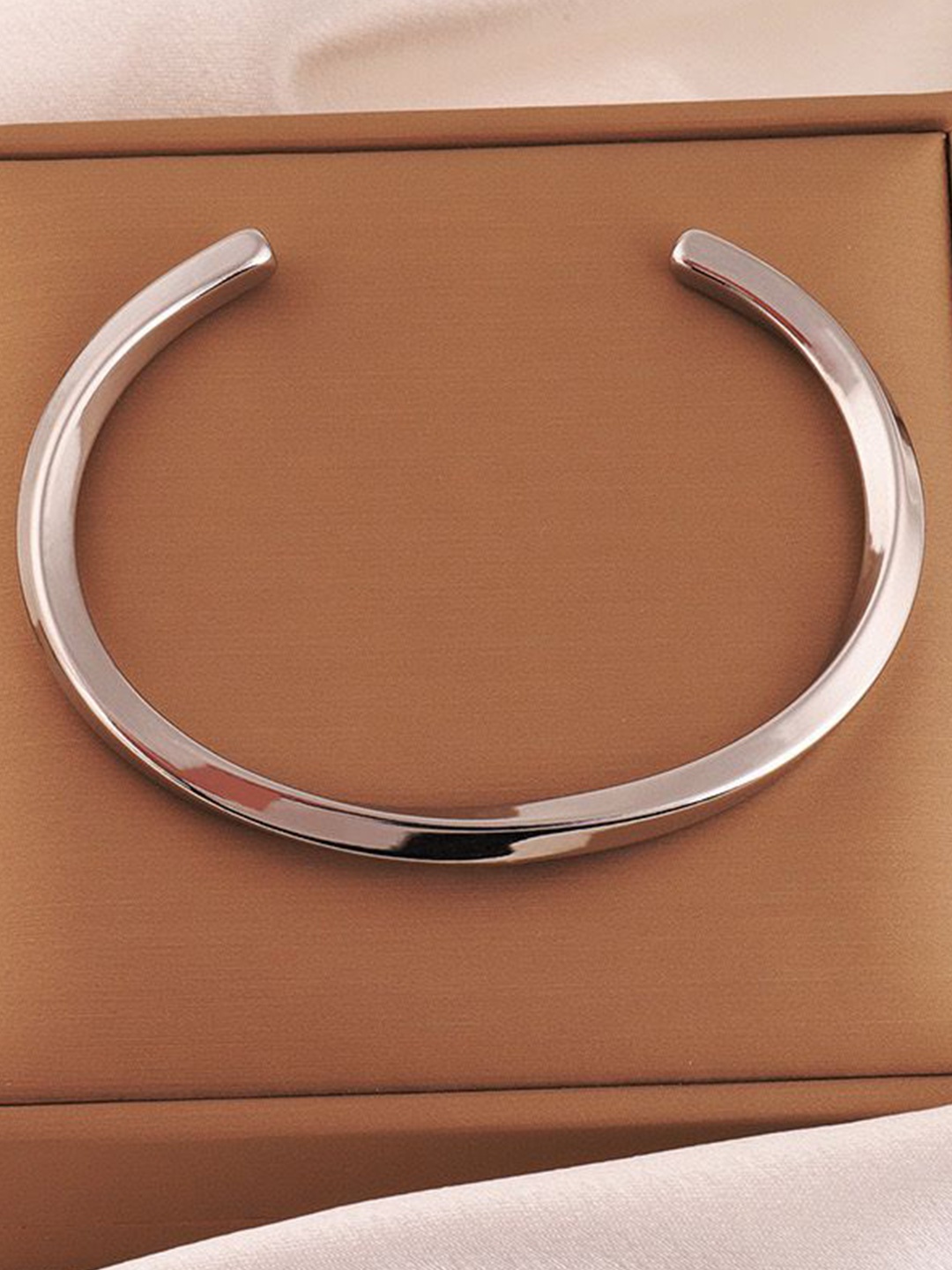 

MYKI Silver-Plated Stainless Steel Open Cuff Bracelet