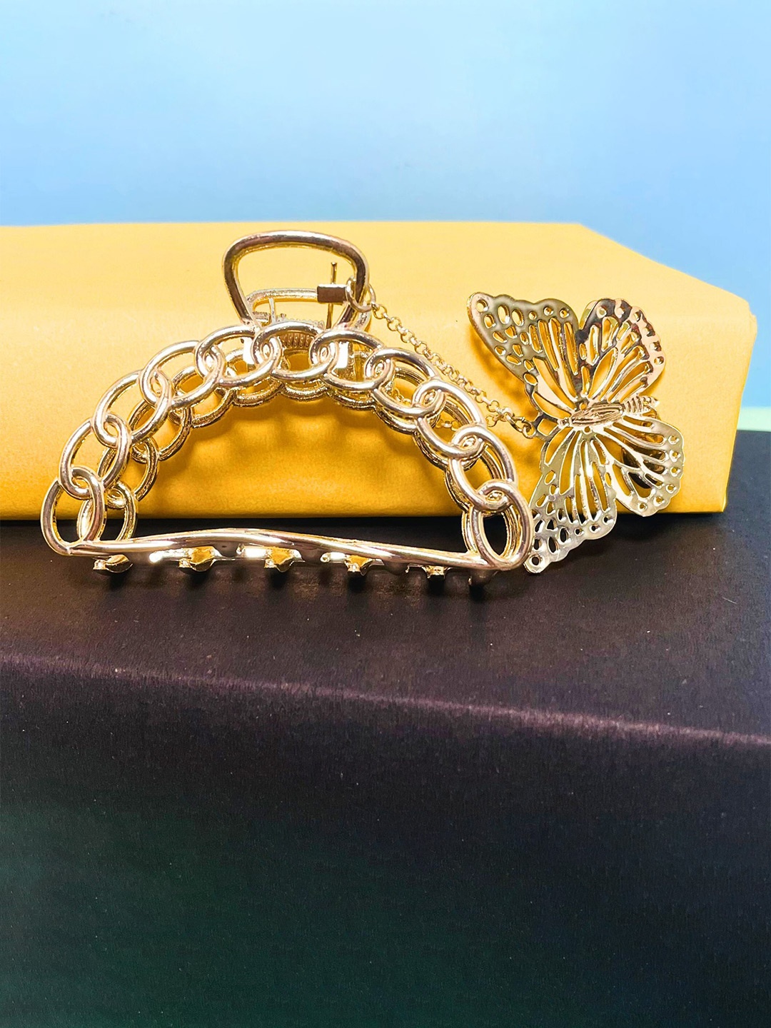 

MANSIYAORANGE Women Embellished Claw Clip, Gold