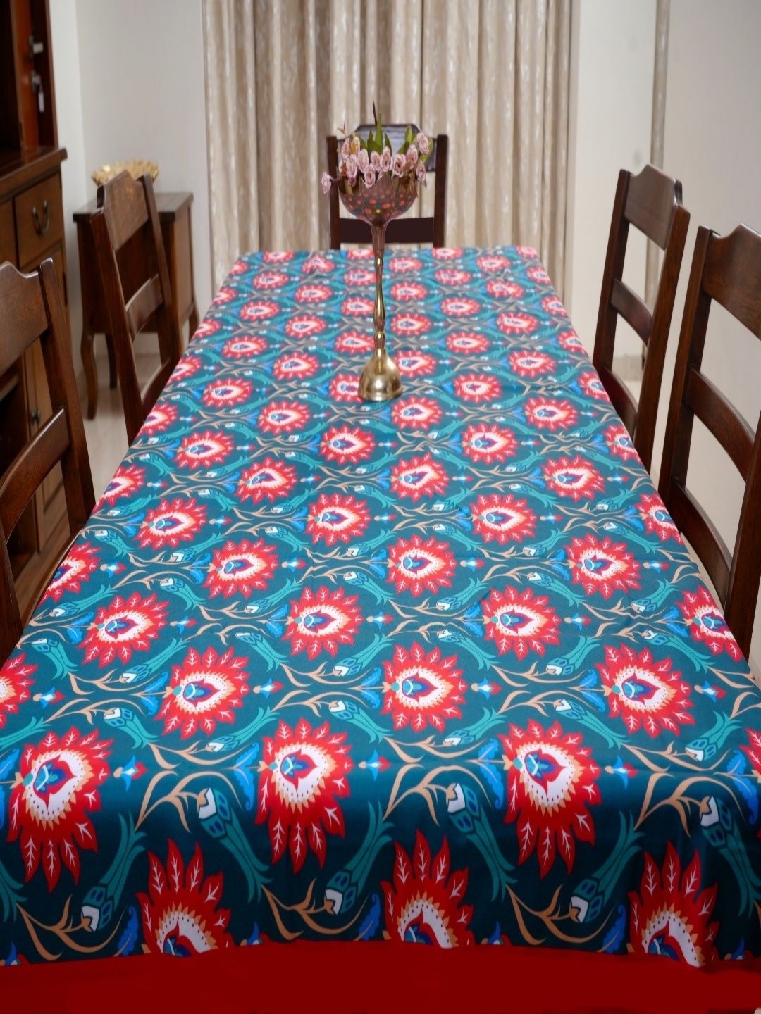 

Homewards Red Ethnic Motifs 6-Seater Rectangle Table Cover