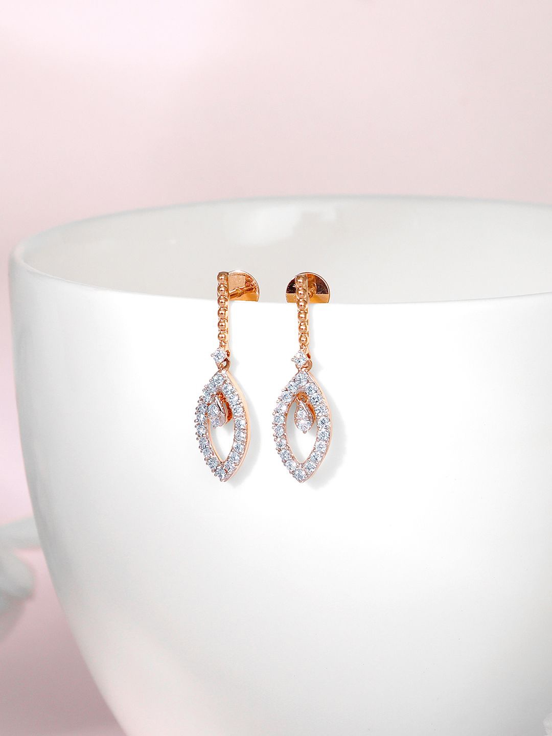 

GIVA 18K Rose Gold Gleam Diamond Women Earrings