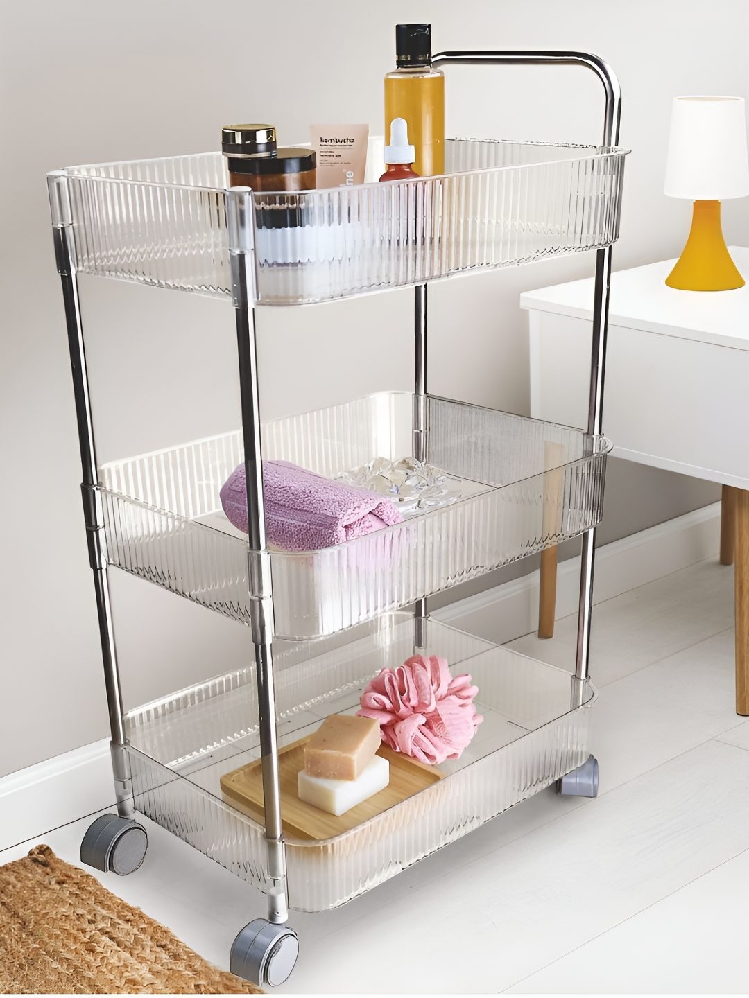 

Nayasa Transparent Stunner 3 Layer Storage Trolley
