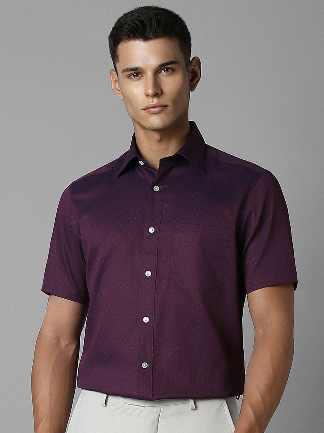 

Louis Philippe Men Classic Ethnic Motifs Printed Cotton Casual Shirt, Purple