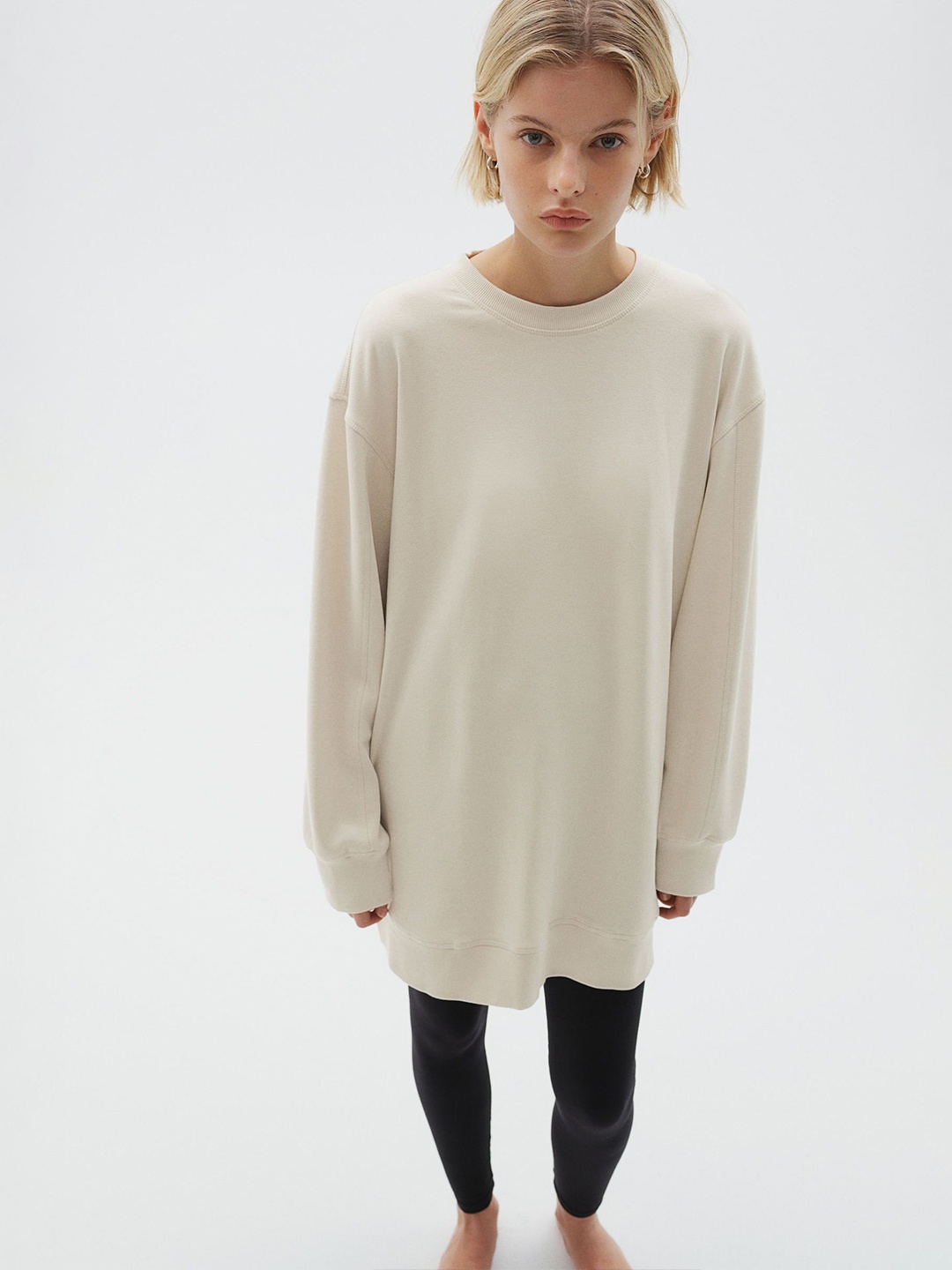 

H&M Women Sweatshirt Dress, Beige