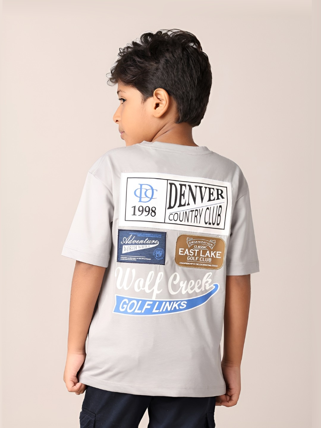 

V-Mart Boys Typography Printed Round Neck Cotton T-shirt, Grey