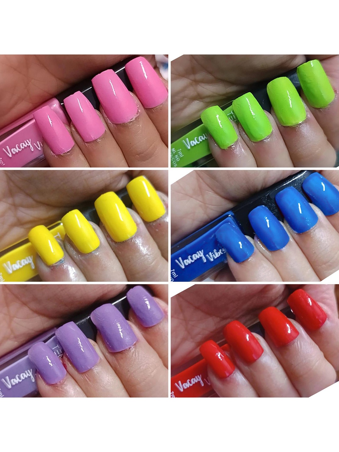 

Tenno Vacay Vibe High Shine Nail Polish - 7 ml - Combo - 6V3, Multi