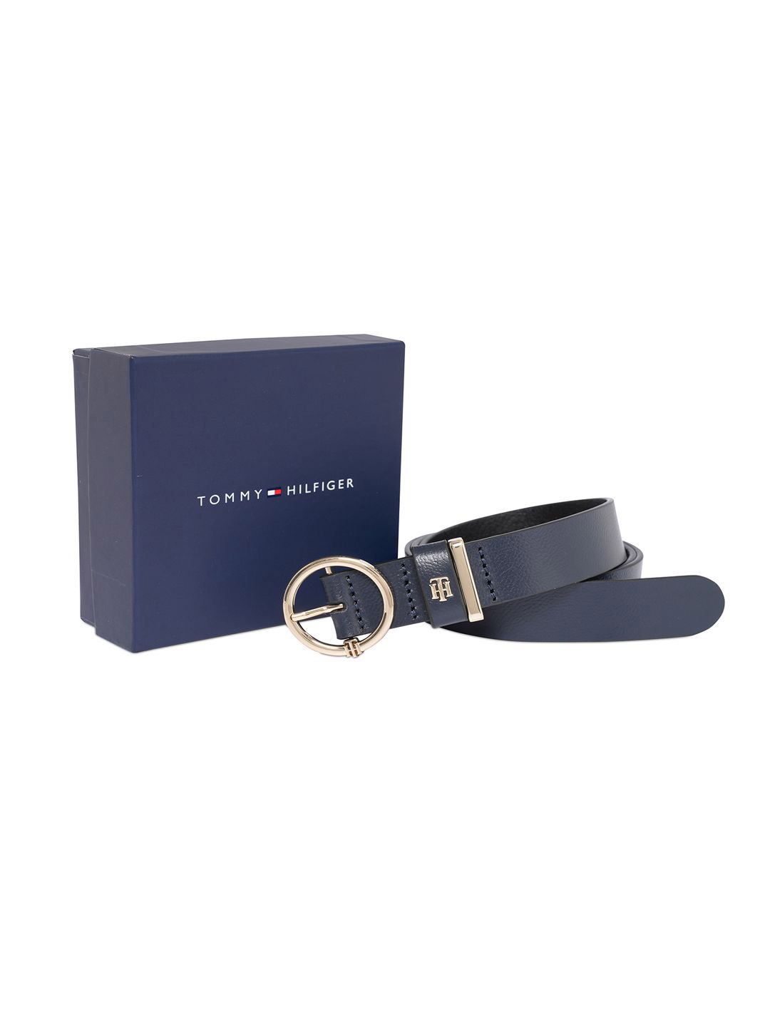 

Tommy Hilfiger Women Textured Leather Belt, Navy blue