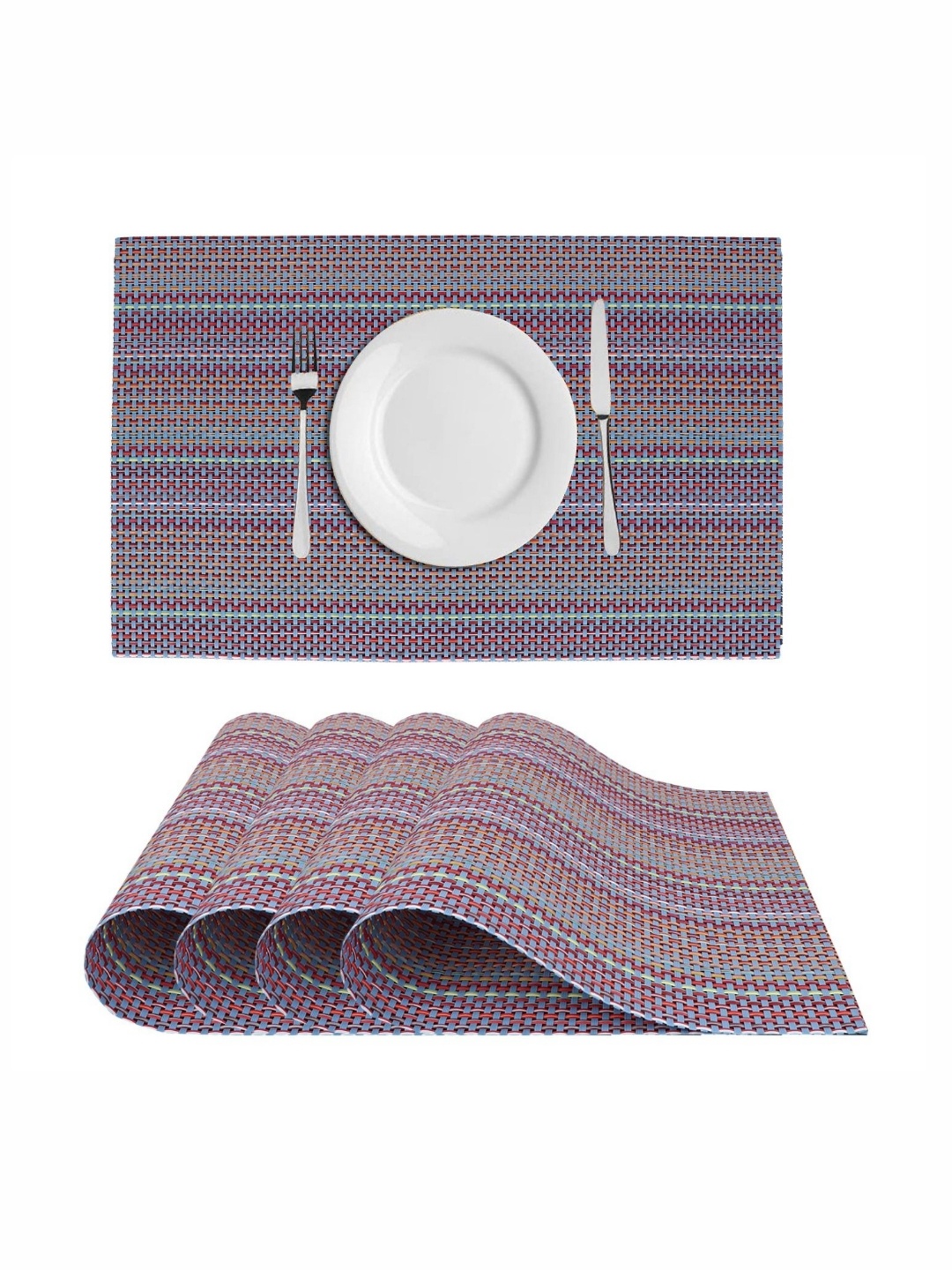 

LooMantha Purple 4 Pieces Textured Rectangular Table Placemats