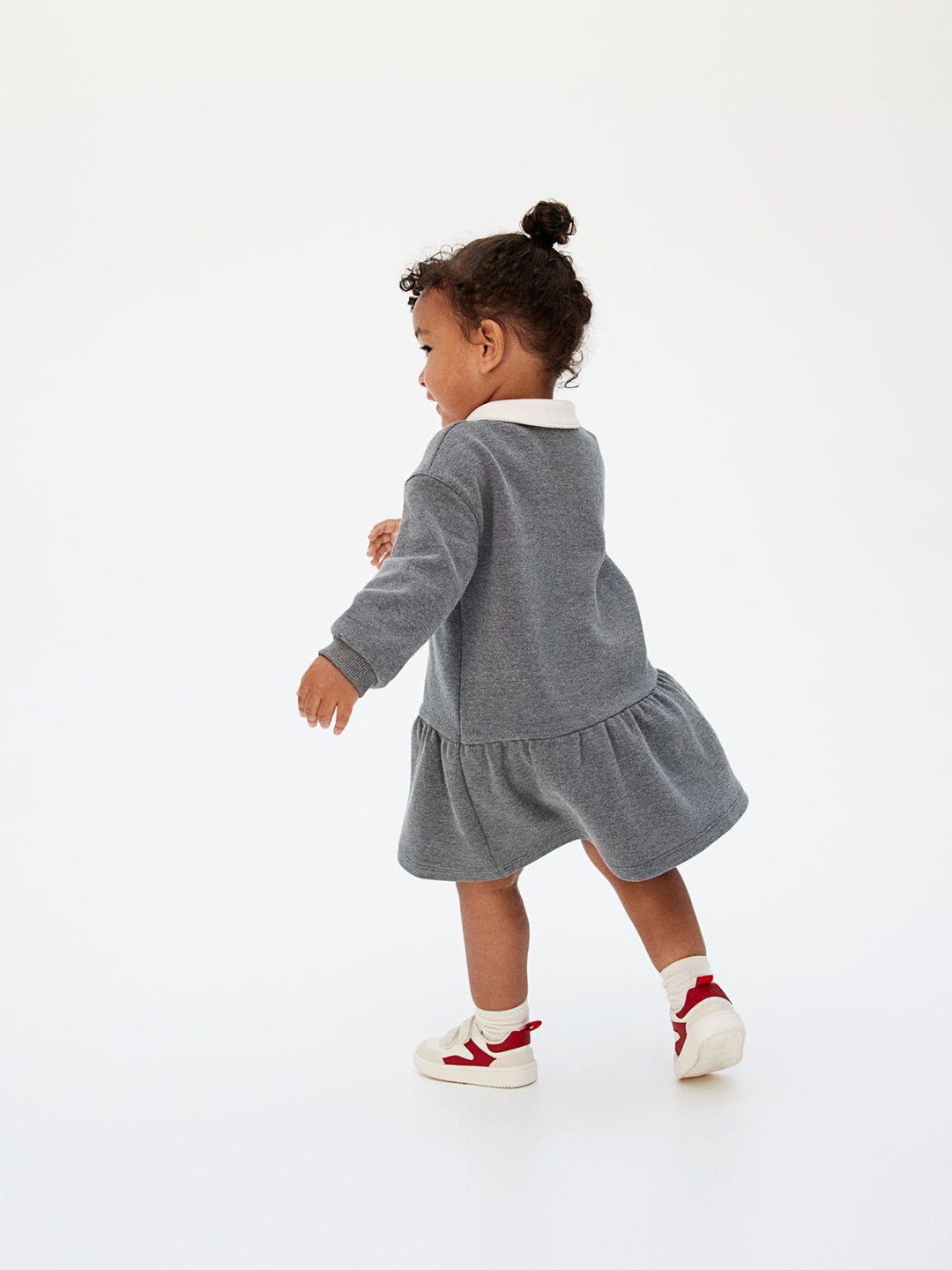 

H&M Infant Girls Polo Dress, Grey