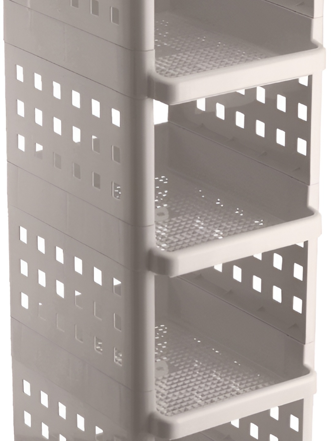 

SELVEL Off White Self Design 5 Tier Break Resistant Multi Purpose Rack