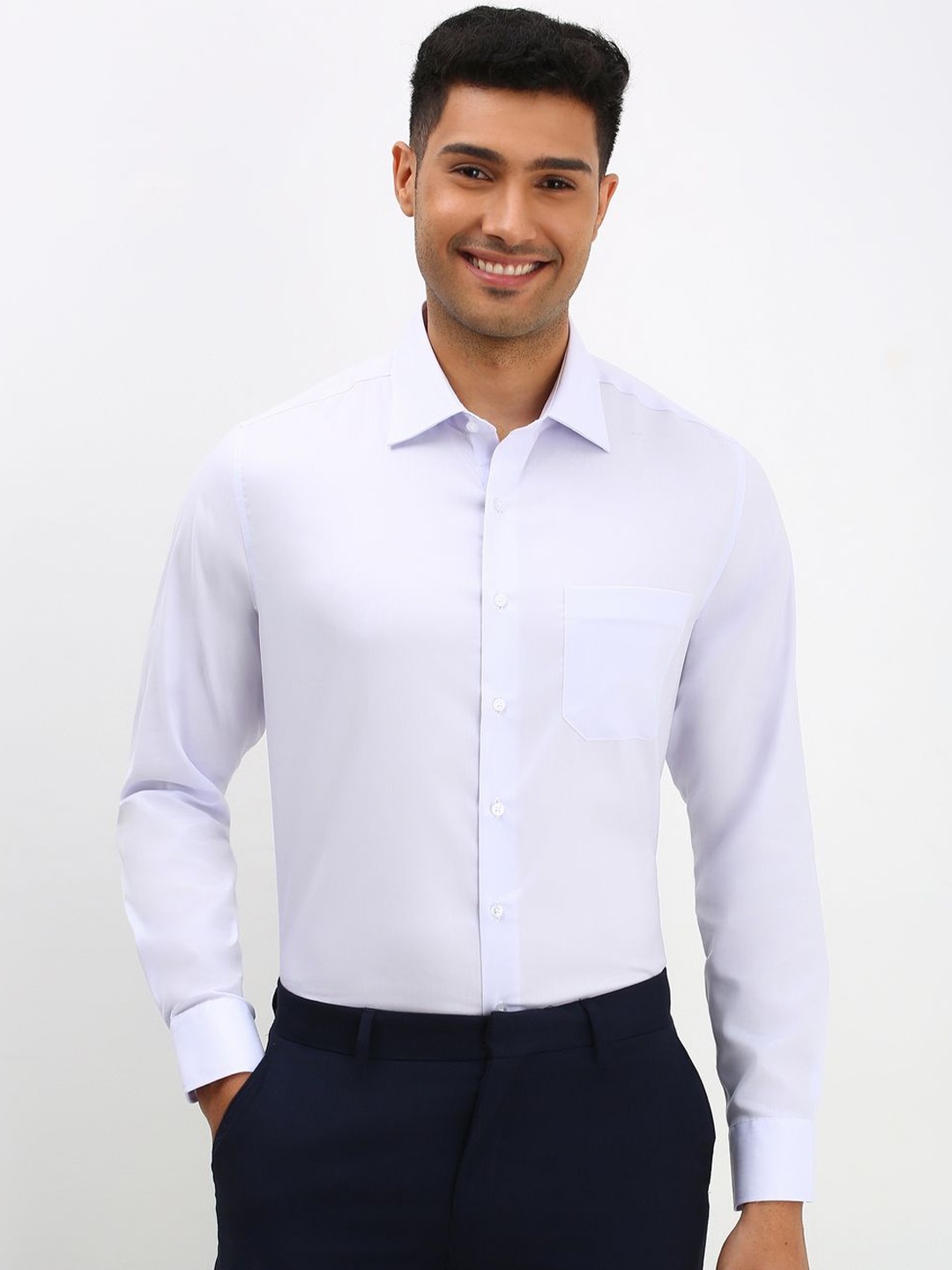 

Allen Solly Sport Men Solid Cotton Slim Fit Formal Shirt, Lavender