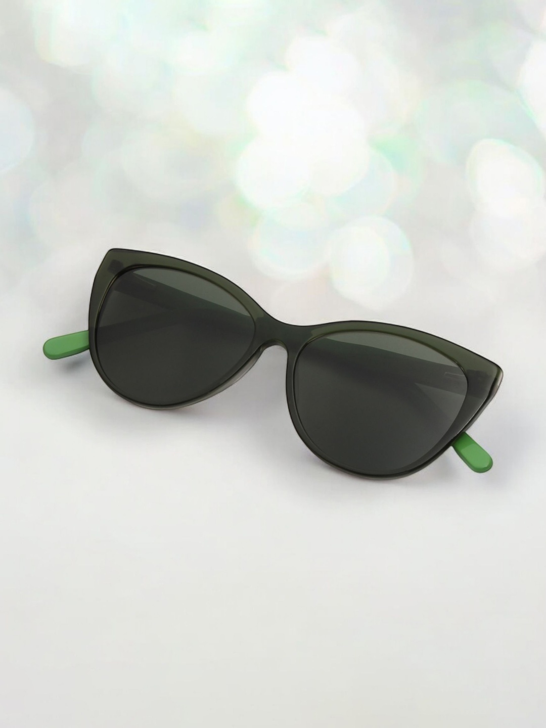

Ted Smith Unisex Cateye 100% Acetate Sunglasses with Polarised and UV Protected Lens, Green