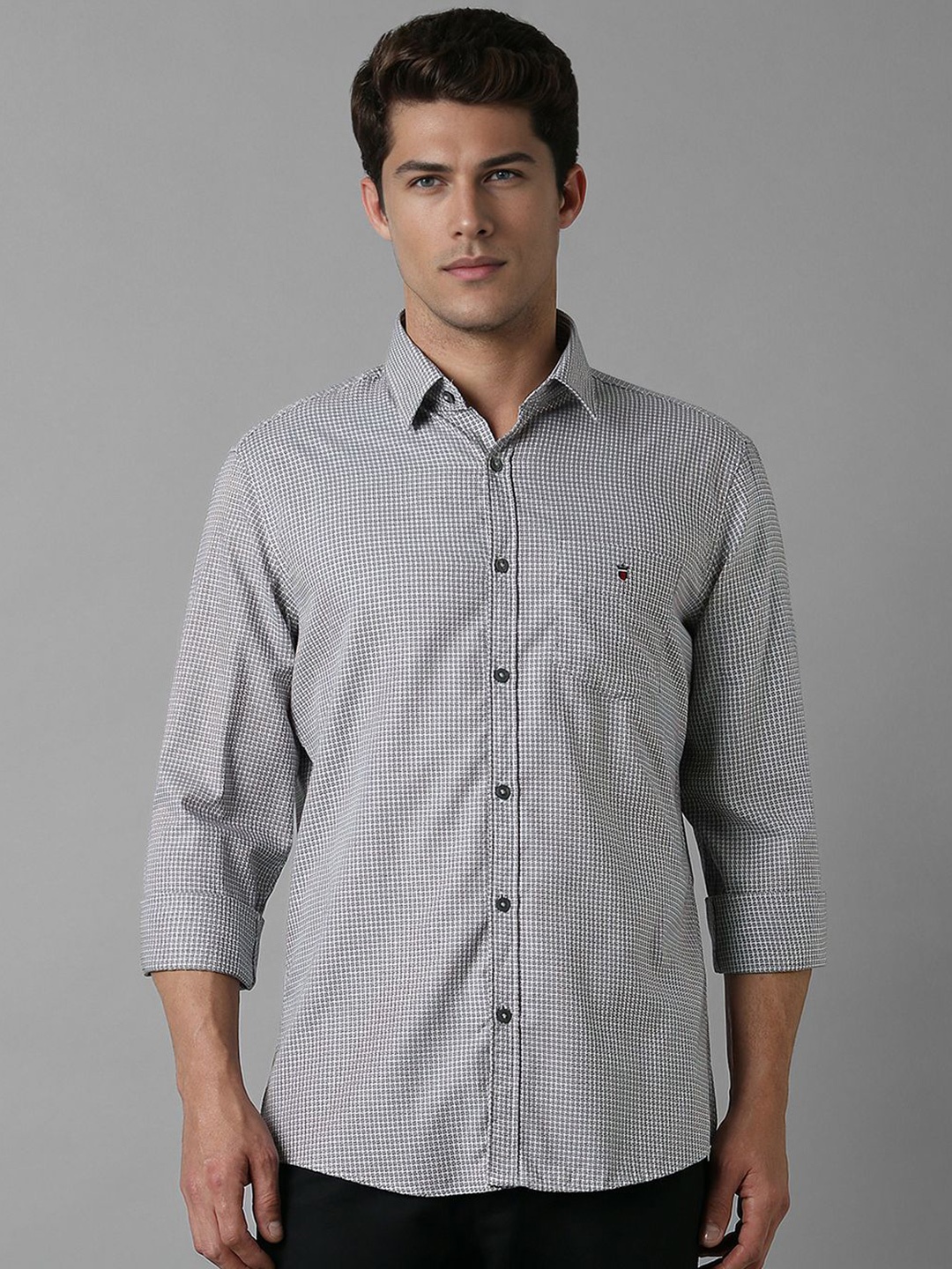 

Louis Philippe Sport Men Cotton Slim Fit Opaque Printed Casual Shirt, Grey