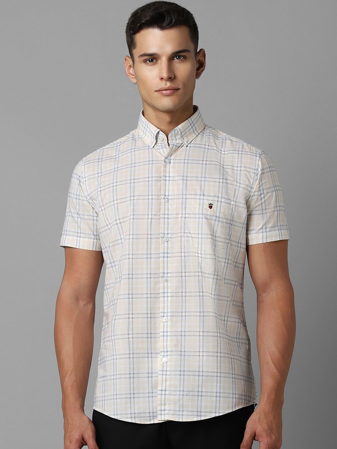 

Louis Philippe Sport Men Checked Slim Fit Opaque Casual Shirt, White