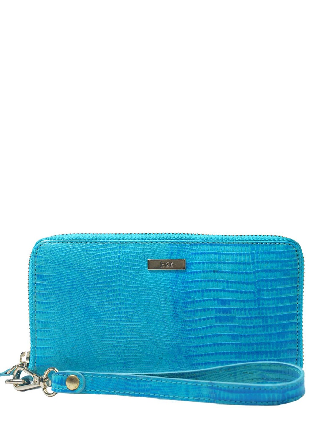 

RI2K LONDON Women Animal Textured Leather Zip Around Wallet, Blue