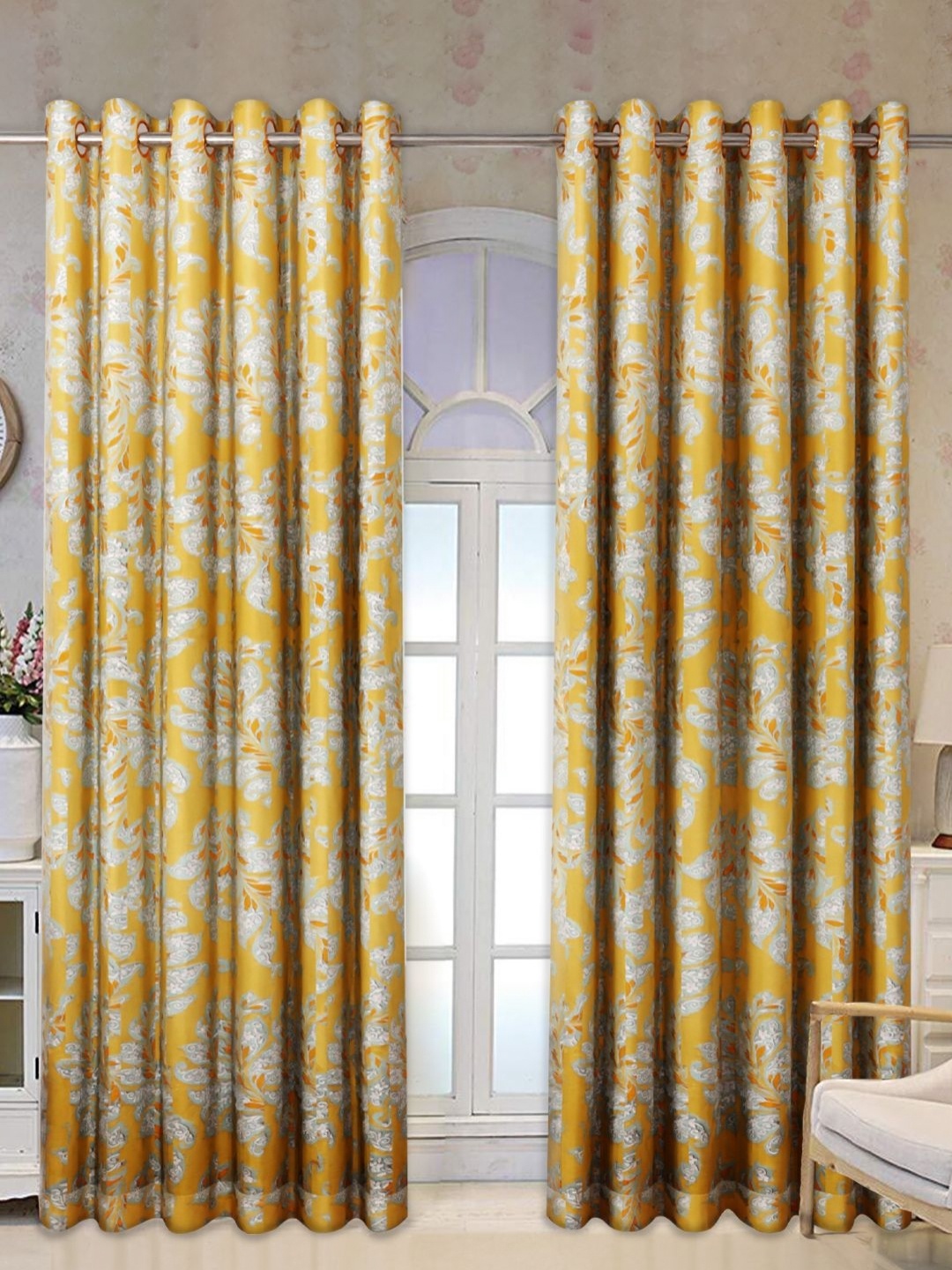 

Tesmare Mustard & Blue Quirky Door Curtain