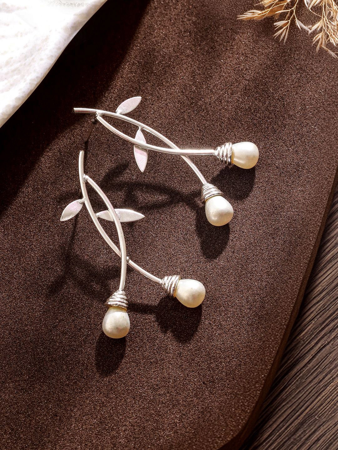

Jazz and Sizzle Silver-Plated Contemporary Drop Earrings
