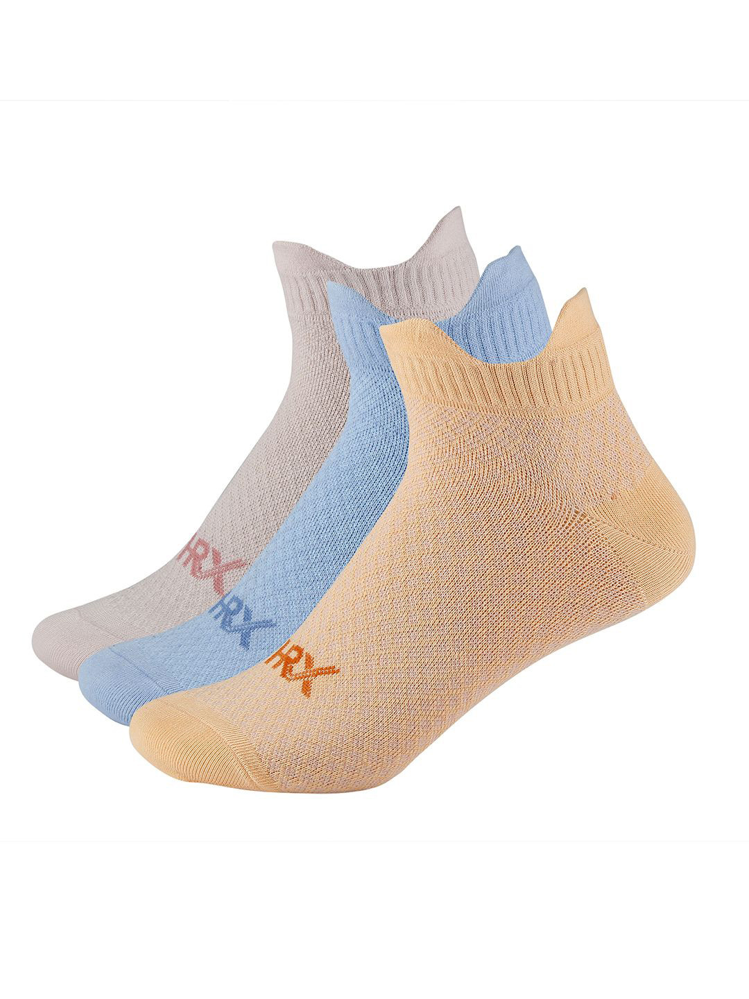 

HRX by Hrithik Roshan Women Pack Of 3 Lowcut Ankle Length Socks, Peach