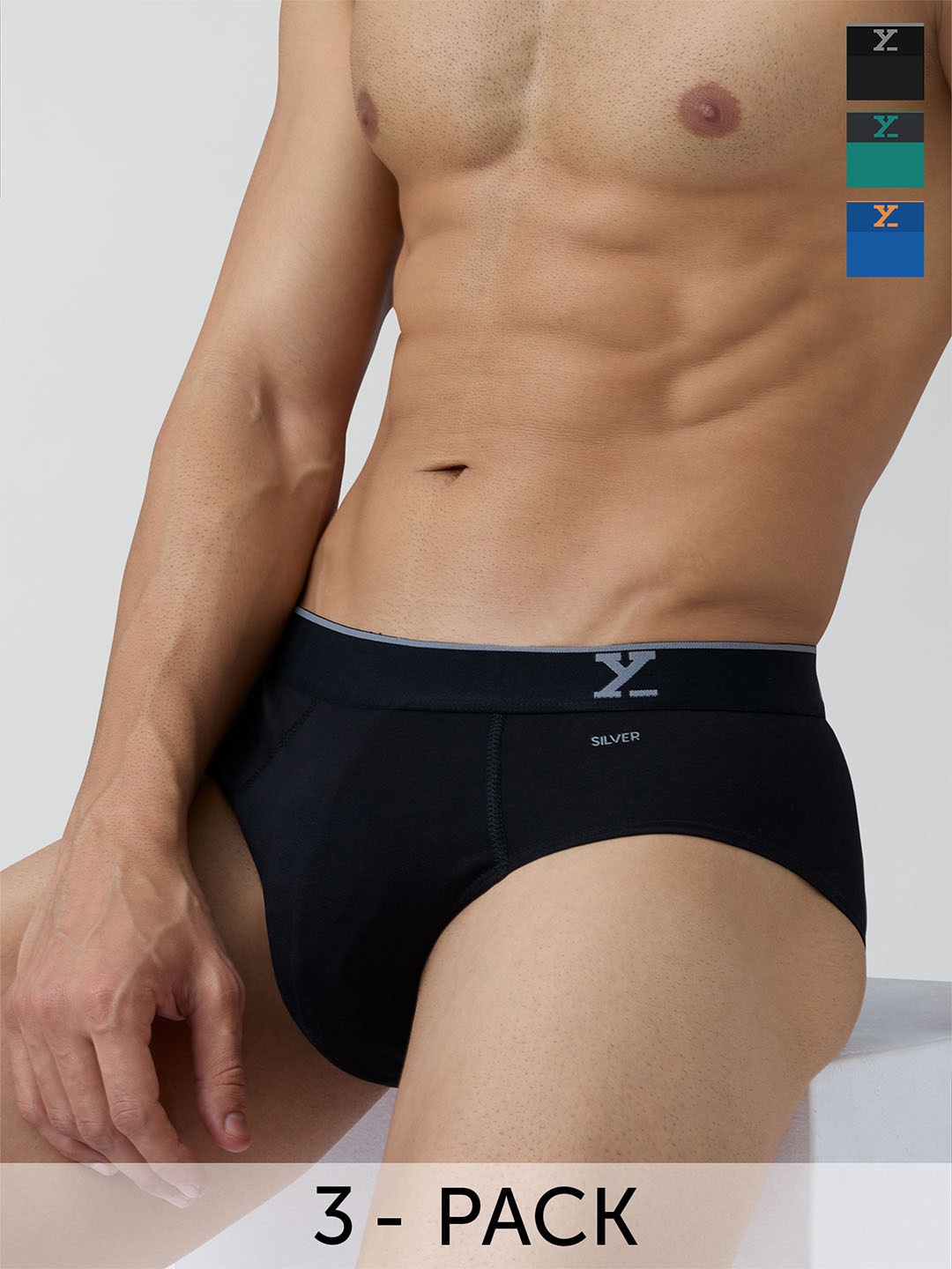 

XYXX Men Pack Of 3 Anti-odour Traq Silver Cotton Trunk, Blue
