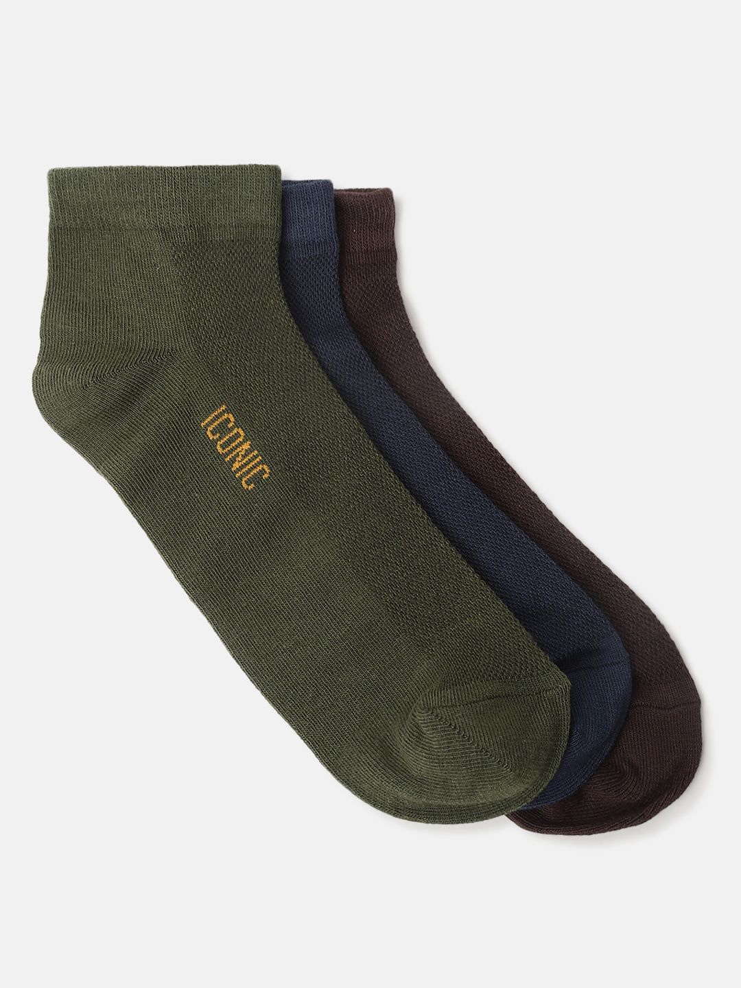 

Iconic Men Pack Of 3 Ankle Length Socks, Green
