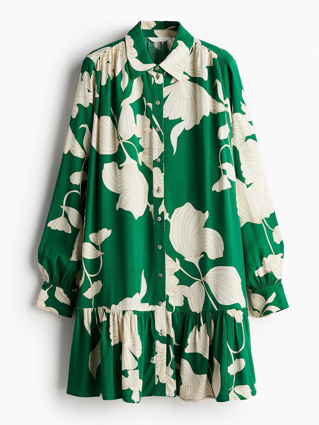 

H&M Oversized Shirt Dress, Green