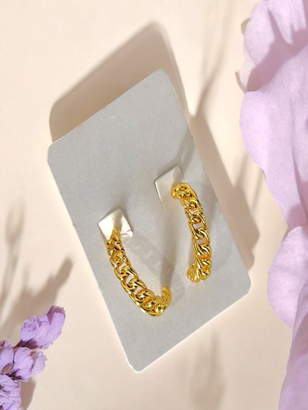 

AccessHer Gold Plated Contemporary Hoop Earrings