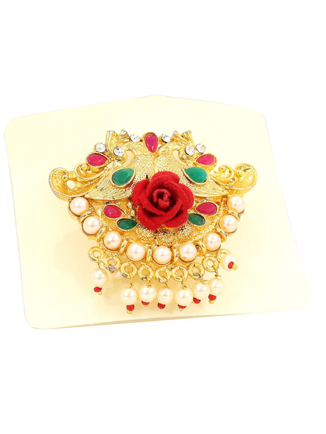 

VAGHBHATT Women Embellished Alligator Hair Clip, Gold