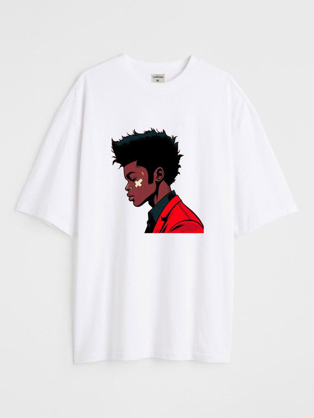 

TheBTclub Men Printed Drop-Shoulder Sleeves T-shirt, White