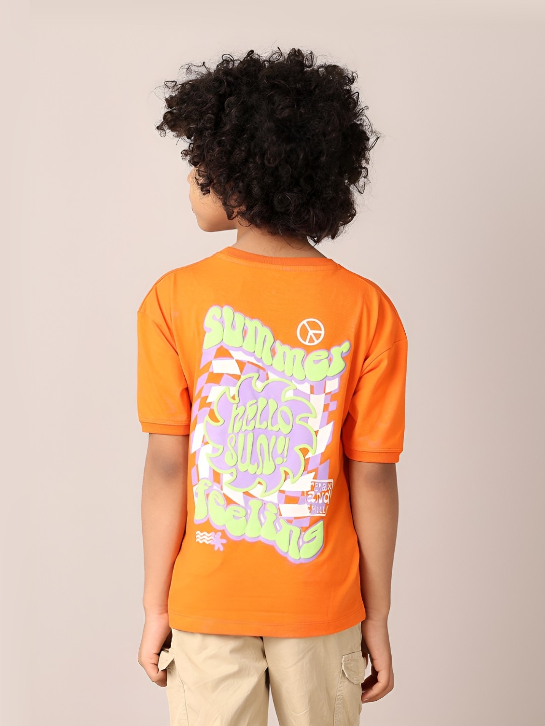 

V-Mart Boys Typography Printed Round Neck Cotton T-shirt, Orange