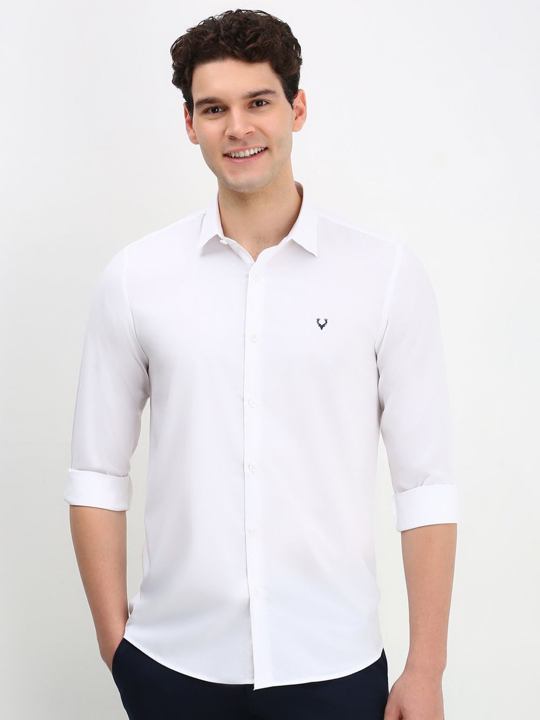

Allen Solly Men Solid Slim Fit Casual Shirt, White