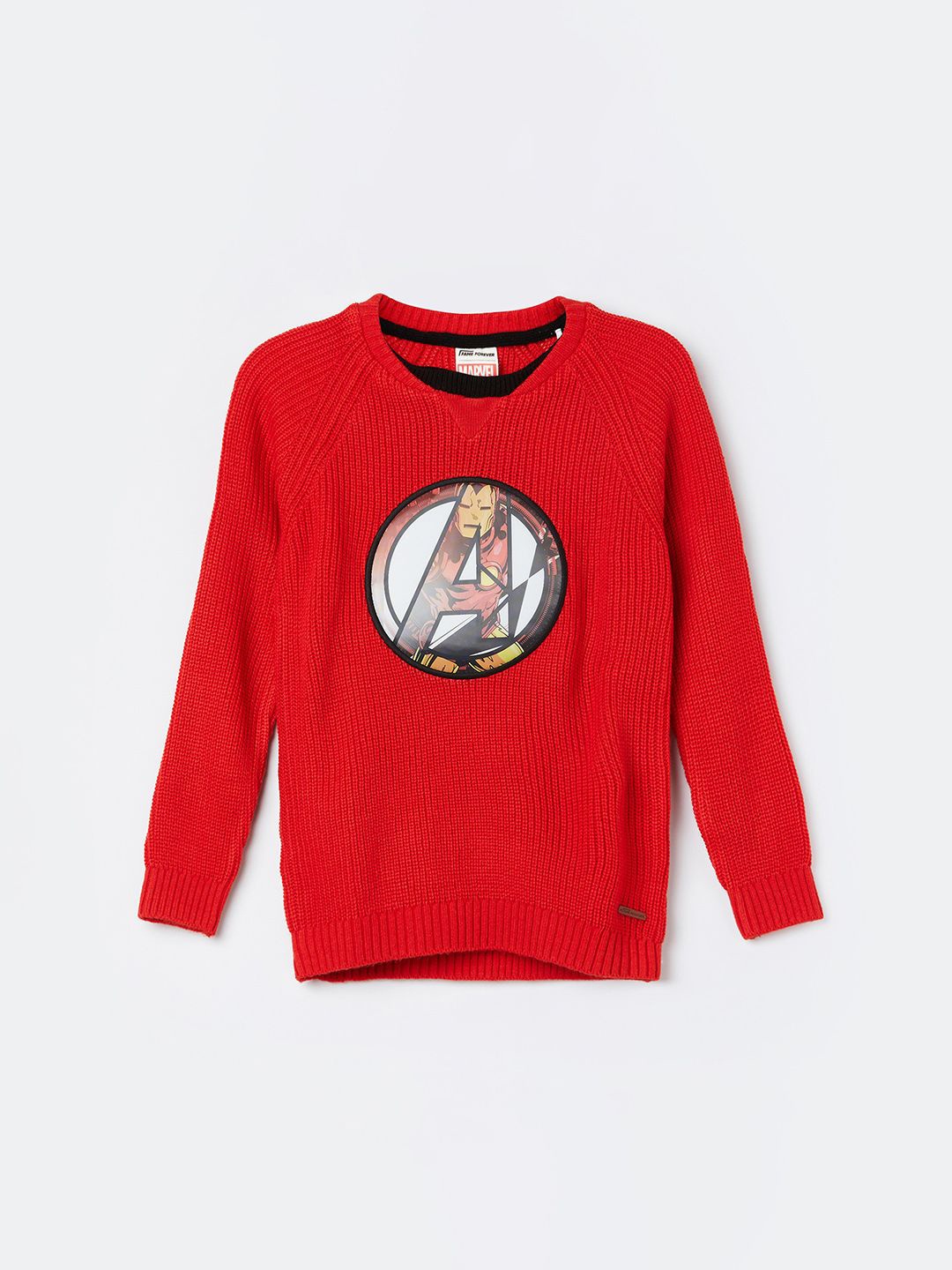 

Fame Forever by Lifestyle Boys Red Cotton Round Neck Long Sleeves Disney-Marvel Sweater