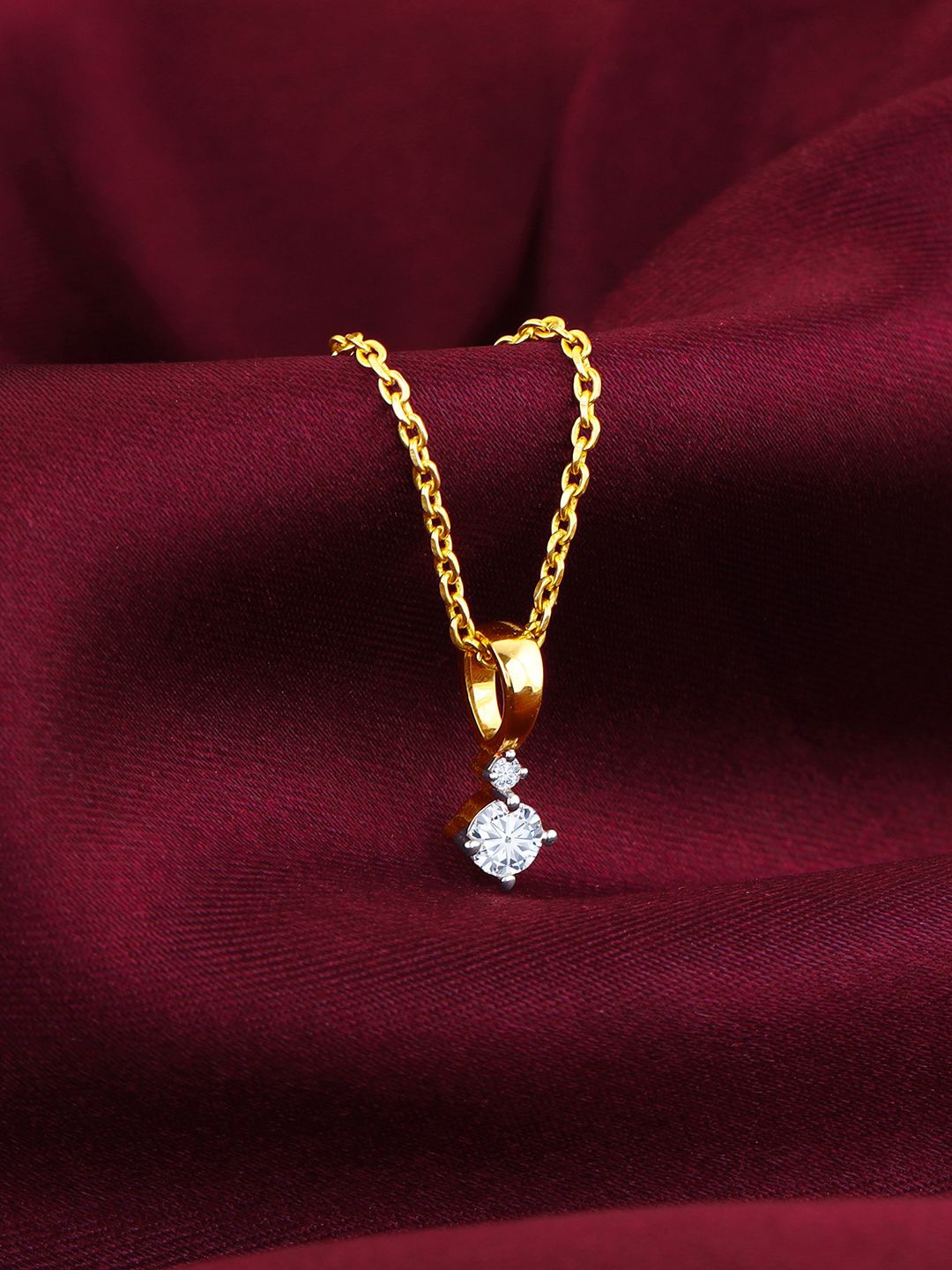 

GIVA Women 14K Gold Diamond Pendant