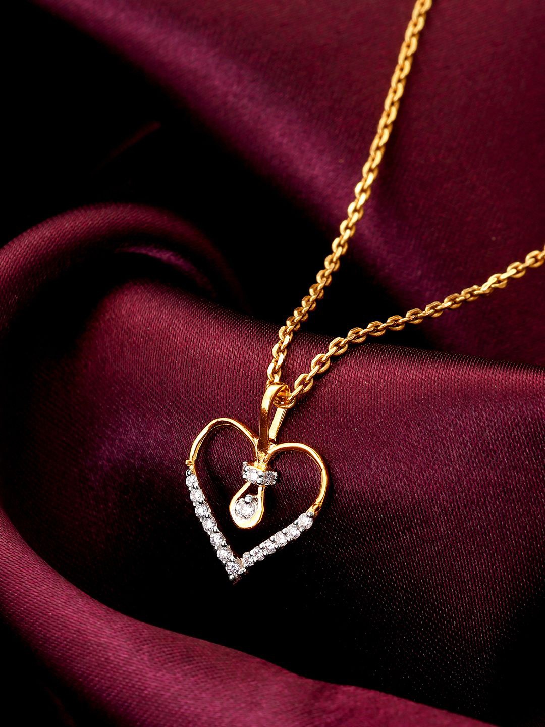 

GIVA Women 18K Gold Diamond Pendant