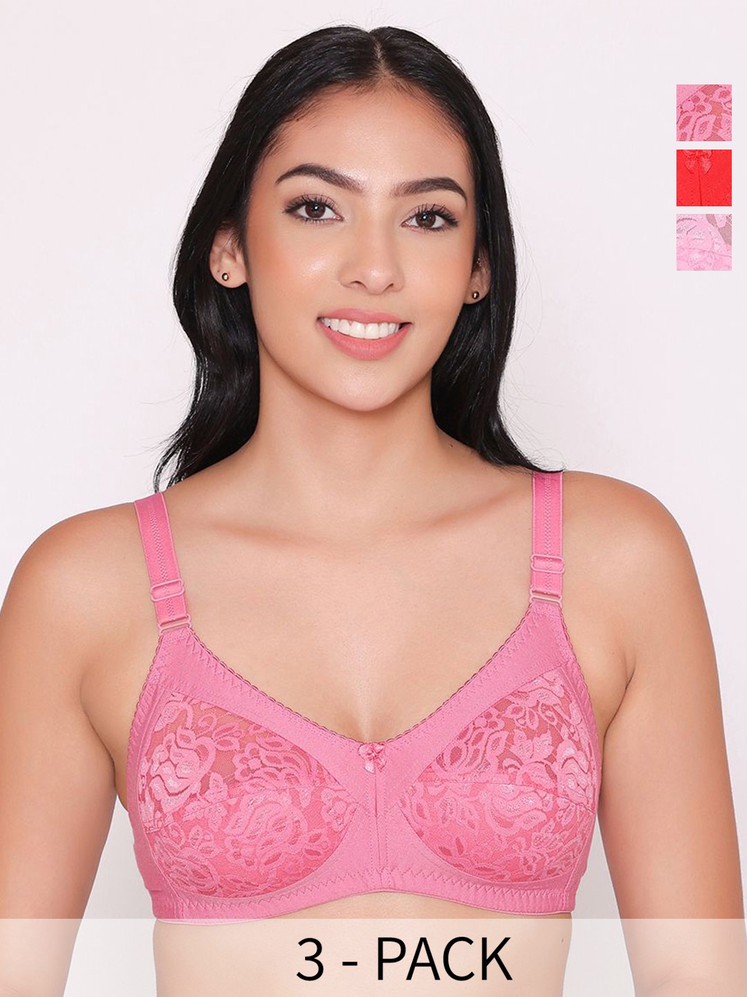 

INKURV Women Full Coverage Bra, Red