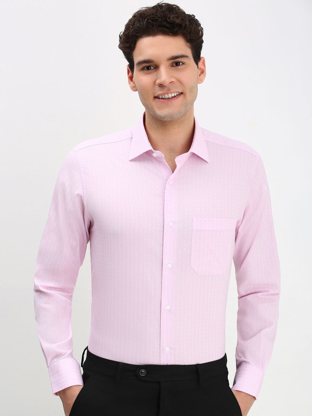 

Allen Solly Sport Men Geometric Printed Cotton Formal Shirt, Pink
